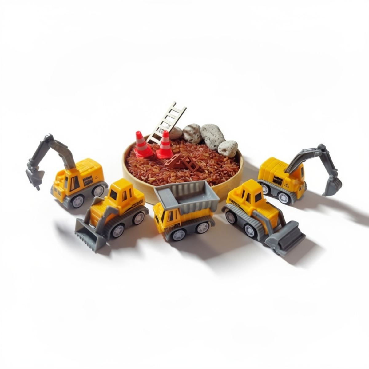 Sensory play σετ παιχνιδιού με δομικά οχήματα, Constructions